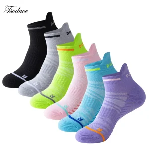 Chaussettes de cheville athlétiques rembourrées, talon et orteils renforcés, maille respirante, Support de voûte plantaire, sport, course à pied, chaussettes à languettes