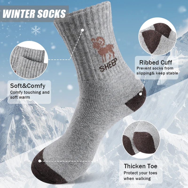 5 paires de chaussettes géométriques en tricot, chaussettes d'hiver en éponge lourde, mi mollet, couleur marron, peluche, confort pour la maison, la neige, l'extérieur, cadeau unisexe 5 paires de chaussettes géométriques en tricot, chaussettes d'hiver en éponge lourde, mi mollet, couleur marron, peluche, confort pour la maison, la neige, l'extérieur, cadeau unisexe