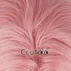 perruque de cosplay haruno sakura, cheveux synthétiques longs roses, perruque anime avec couvre chef rouge + bonnet de perruque gratuit