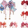 accessoires pour cheveux avec nœud papillon rétro, style japonais, couvre chef à fleurs hanfu, pinces à cheveux à pampilles pour filles, style chinois