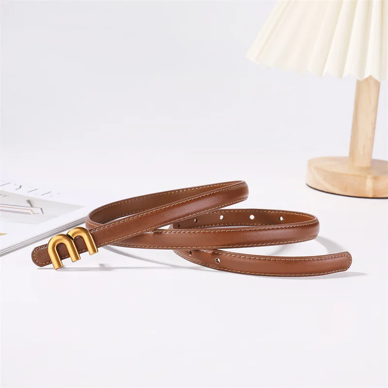 ceinture de pantalon multi éléments en alliage coréen, boucle en m, style ins simple, ceinture décorative polyvalente pour femmes ceinture de pantalon multi éléments en alliage coréen, boucle en m, style ins simple, ceinture décorative polyvalente pour femmes
