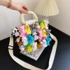 sac en toile froncé pour femme, sac à main pour femme, décoration de jouet de dessin animé, poupées mignonnes, sacs à bandoulière, mode japonaise, nouveau
