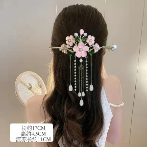 Pinces à friser pour femmes, bâtons de cheveux, Style chinois, fleur, pompon, épingle à cheveux, outils de coiffure, accessoires pour cheveux féminins, nouveaux couvre-chef Pinces à friser pour femmes, bâtons de cheveux, Style chinois, fleur, pompon, épingle à cheveux, outils de coiffure, accessoires pour cheveux féminins, nouveaux couvre-chef