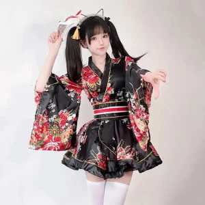 Robe Kimono japonaise modifiée pour femmes, peignoir d’été, Costume de Cosplay, Anime, Costumes d’halloween, Sexy, Geisha douce, Kawaii pour filles Robe Kimono japonaise modifiée pour femmes, peignoir d’été, Costume de Cosplay, Anime, Costumes d’halloween, Sexy, Geisha douce, Kawaii pour filles