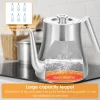 théière en acier inoxydable 2l avec infuseur amovible, bouilloire épaisse de grande capacité, service à thé, induction de gaz, camping à domicile