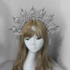 bandeau de halo doré, couronne de marraine du soleil, diadème, couvre chef gothique vierge marie, déesse féerique, accessoires de cheveux