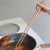 baguettes japonaises extra longues en bois de hêtre poli, nouilles alimentaires frites, baguettes antidérapantes, outils de cuisine