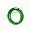 bague en imitation de jade vert naturel, breloque à la mode, bijoux à main pour femmes et hommes, bague en verre de jade hetian, cadeaux artisanaux