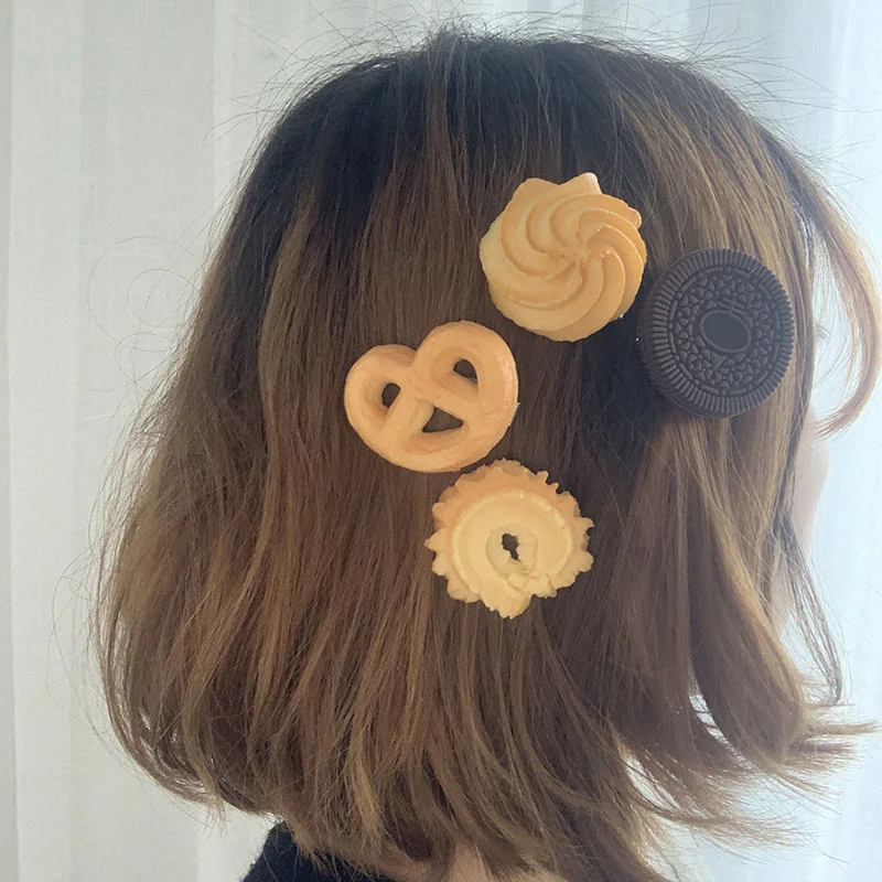 Épingle à cheveux en forme de biscuit pour filles, pinces à cheveux simples et latérales, ornement de coiffure, accessoires de mode, nouvelle collection Épingle à cheveux en forme de biscuit pour filles, pinces à cheveux simples et latérales, ornement de coiffure, accessoires de mode, nouvelle collection