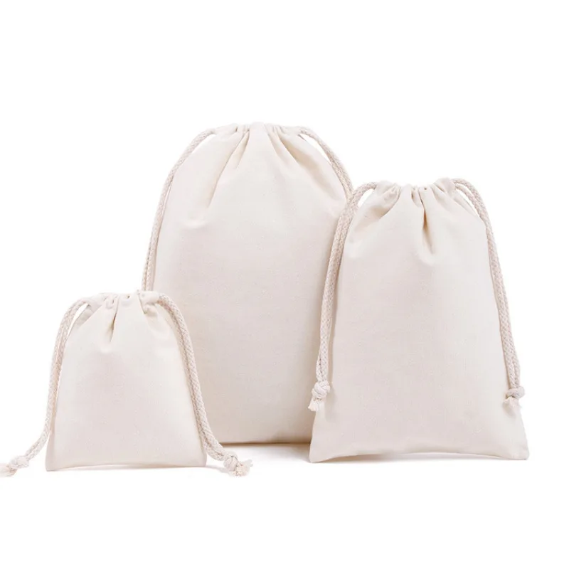 sacs à cordon en coton, sac de rangement en tissu pour articles divers, bonbons, bijoux, pièces de monnaie, clés, organisateur de maquillage, cosmétiques, poche cadeau à cordon sacs à cordon en coton, sac de rangement en tissu pour articles divers, bonbons, bijoux, pièces de monnaie, clés, organisateur de maquillage, cosmétiques, poche cadeau à cordon