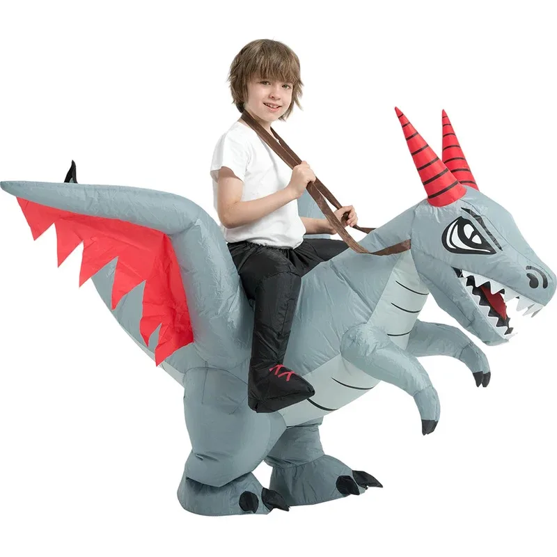 costume de cavalier de dragon gonflable pour halloween, déguisement de dinosaure gonflable avec ailes et cornes, costume de cosplay costume de cavalier de dragon gonflable pour halloween, déguisement de dinosaure gonflable avec ailes et cornes, costume de cosplay