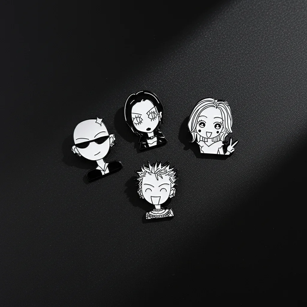 ensemble de badges de broche de dessin animé japonais, 4 pièces, oosaki nana komatsu nana terashima nobuo, bijoux de personnage de dessin animé pour accessoire de vêtements ensemble de badges de broche de dessin animé japonais, 4 pièces, oosaki nana komatsu nana terashima nobuo, bijoux de personnage de dessin animé pour accessoire de vêtements