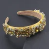 bandeau élégant en strass coloré, bijoux à large bord, cerceau pour cheveux baroques, accessoires pour cheveux de style coréen, diadèmes de mariée pour filles