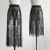 demi jupe taille haute en dentelle pour femmes, jupon, sous robe, basique, été