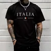 coton hommes t shirt impression décontracté à manches courtes quotidien polyvalent t shirts sports de plein air jogging vêtements doux noir blanc t shirt