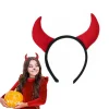 bandeau cornes du diable rouge, casque d'animal d'horreur, cosplay démon, accessoires de costume de fête d'halloween, baguette magique, cadeaux de noël
