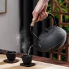 gianghts théière en fonte, pot unique, réchaud de camping, brassage du thé, séparation de l'eau, tasse à thé, accessoires de service à thé