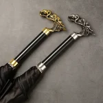 Parapluie tête de Dragon pour homme, sceptre, créatif, droit, à Long manche, Protection solaire, étanche à la pluie, pour la maison Parapluie tête de Dragon pour homme, sceptre, créatif, droit, à Long manche, Protection solaire, étanche à la pluie, pour la maison