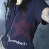 haut court à manches courtes et col rond pour femmes, t shirt graphique, streetwear à motif d'étoiles, style japonais, y2k, harajuku