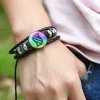 bracelet monstres japonais en verre, bijoux circular pocsket, en cuir, pour femmes et enfants