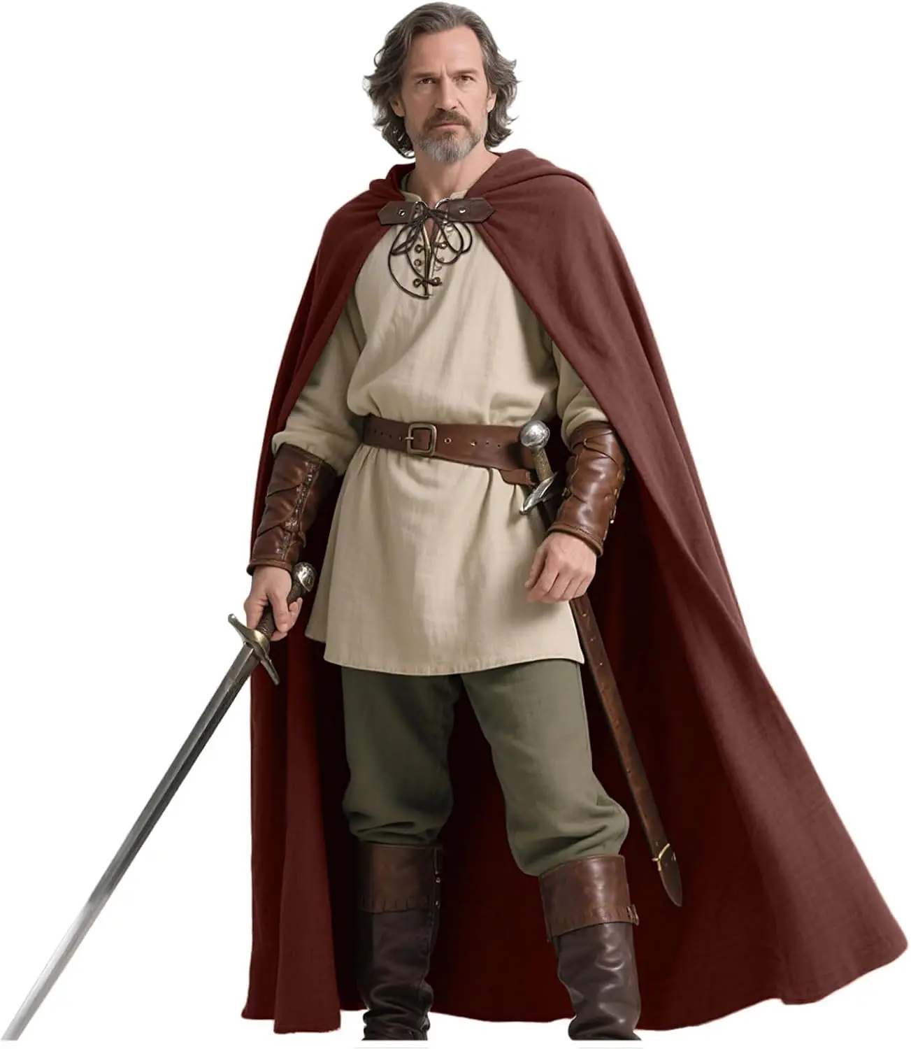 Joukavor Renaissance Cape à capuche Cape en lin médiévale avec capuche pour femme et homme Joukavor Renaissance Cape à capuche Cape en lin médiévale avec capuche pour femme et homme