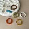 huanzhi – bague ronde géométrique vintage en résine, bijoux minimalistes uniques, japonais et coréen, nouveauté