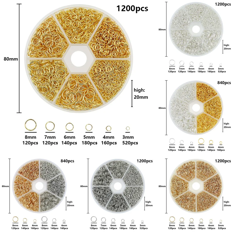Bijoux en alliage d’or Kc 4 6 8mm, ensemble d’anneaux de saut ouverts, Kit d’accessoires pour bricolage, Bracelet, collier, chaîne, fabrication d’accessoires de connexion Bijoux en alliage d’or Kc 4 6 8mm, ensemble d’anneaux de saut ouverts, Kit d’accessoires pour bricolage, Bracelet, collier, chaîne, fabrication d’accessoires de connexion