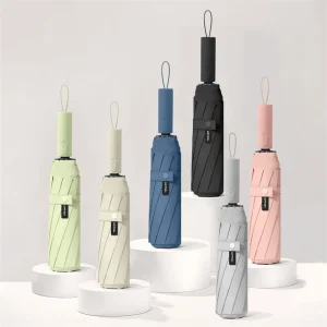 Parapluie pour la pluie et le soleil, entièrement automatique, Double Section et Double os pour les affaires sécurisées des hommes et des femmes, 1 pièce