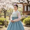 bandeau coréen à fleurs classiques en perles, hanbok traditionnel, coiffure avec pompons, cerceau pour cheveux de danse sur scène, hanfu