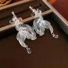 koi carpe pendentif poisson rouge boucles d'oreilles accessoires oreille bijoux poisson rouge eardrop creux goutte d'eau métal boucles d'oreilles cadeaux
