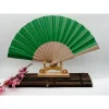 Éventail de danse en bois de style ethnique chinois, 16 carrés, couleur unie, pour la publicité, la performance sur scène, accessoires photo, outil cool d'été