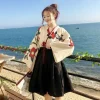 kimono sakura pour filles, style japonais, imprimé floral, vintage, robe pour femmes financièrement, camélia, amour, costume haori, vêtements asiatiques