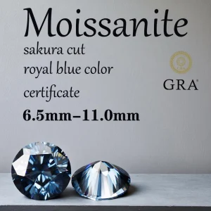 Sakura – pierre Moissanite coupée, bleu Royal, couleur naturelle, pierres précieuses Chamrs, matériaux de fabrication de bijoux à faire soi-même, avec certificat, vente en gros