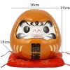 boîte à monnaie en céramique, ornement japonais daruma de 7.5 pouces, banque de pièces de monnaie dharma maneki neko, figurine de fortune feng shui, cadeau de mariage