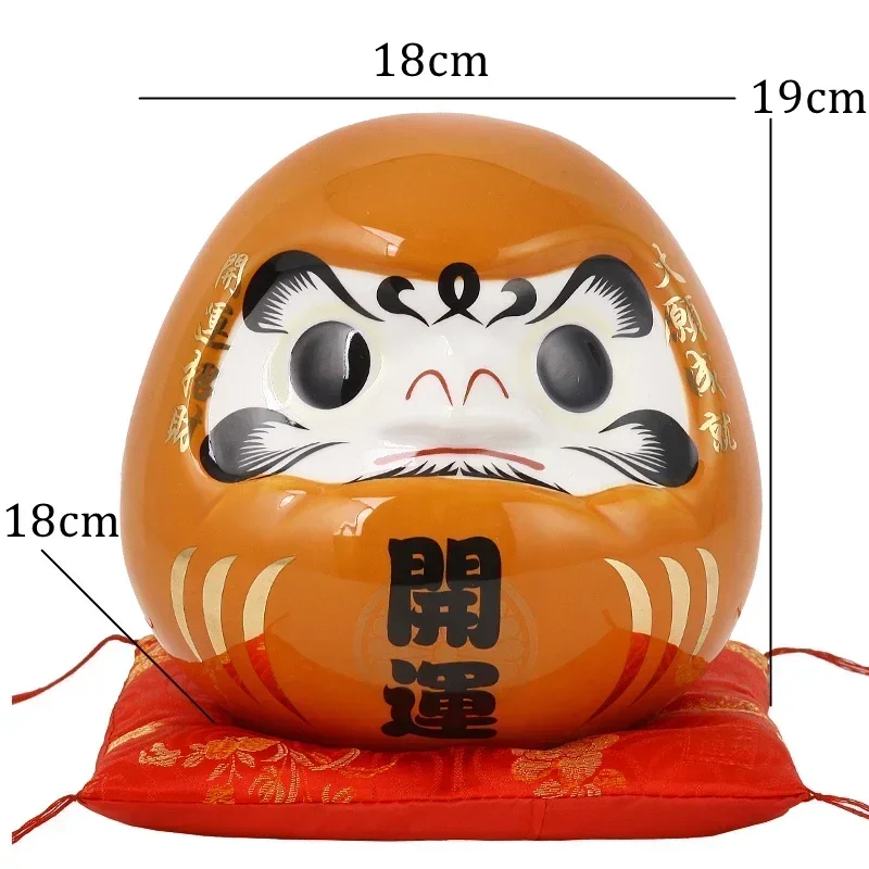 boîte à monnaie en céramique, ornement japonais daruma de 7.5 pouces, banque de pièces de monnaie dharma maneki neko, figurine de fortune feng shui, cadeau de mariage boîte à monnaie en céramique, ornement japonais daruma de 7.5 pouces, banque de pièces de monnaie dharma maneki neko, figurine de fortune feng shui, cadeau de mariage