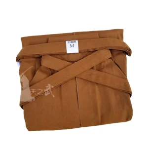 Kimono Traditionnel Japonais en Toile Marron pour Homme, Haute Qualité, Hakama, FJK/h, Iaido, Aikido, Jodo Ryu-te, Kyūdō Pantalon