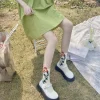 femmes chaussettes coréen style japonais dessin animé fleur verte harajuku mignon kawaii mi tube chaussettes respirant décontracté court coton chaussettes