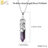 csja collier dragon prisme hexagonal, pierre naturelle et cristaux , cristal de quartz , oeil de tigre , collier pierre , collier pierre naturelle , pendentif pierre naturelle , pierres naturelles véritables e853