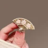 pince à cheveux en forme d'éventail pour femmes, pince à frange latérale super féerique, pince à bec de canard en alliage quotidien, épingle à cheveux, accessoires pour cheveux