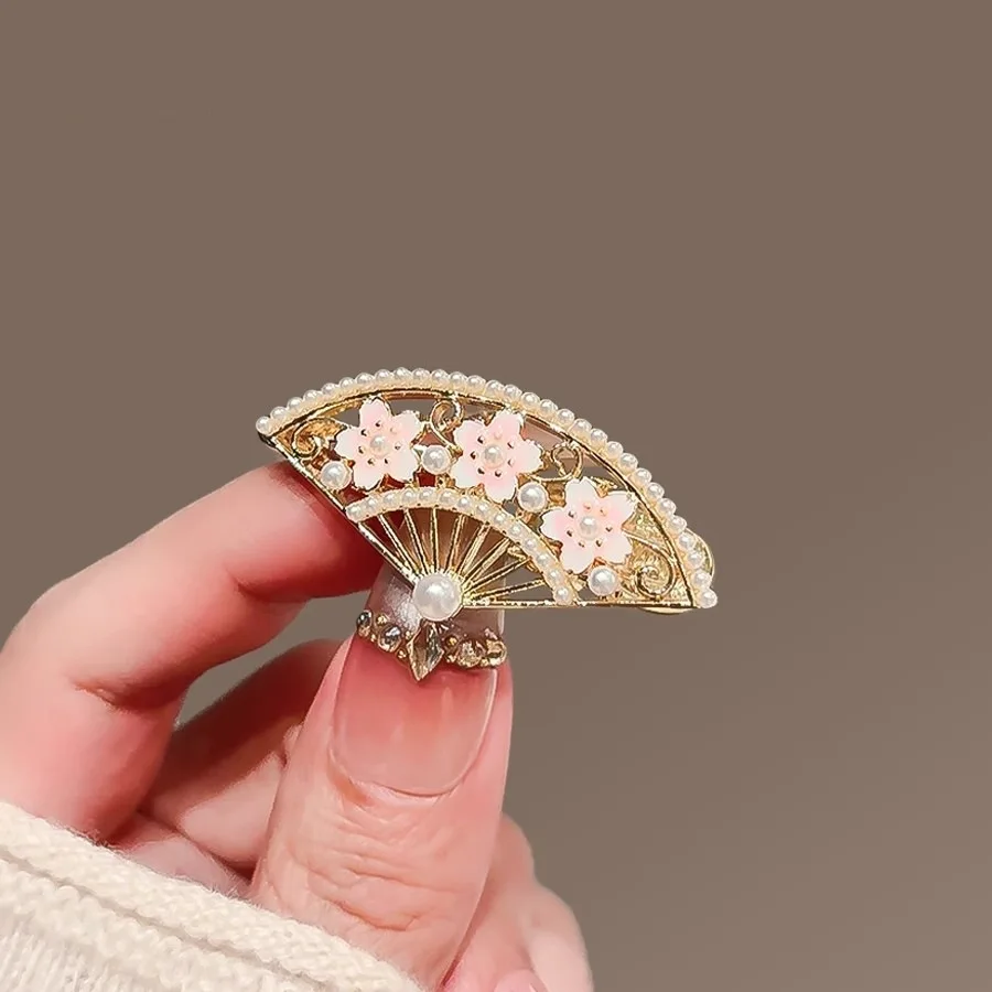 pince à cheveux en forme d'éventail pour femmes, pince à frange latérale super féerique, pince à bec de canard en alliage quotidien, épingle à cheveux, accessoires pour cheveux pince à cheveux en forme d'éventail pour femmes, pince à frange latérale super féerique, pince à bec de canard en alliage quotidien, épingle à cheveux, accessoires pour cheveux