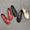 chaussures mary janes rondes pour femmes, bande élastique, document solide, peu profond, chaussures plates pour femmes, designer concis, nouvelle marque, chaussures pour filles