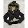veste gothique à capuche doublée de fourrure vintage y2k pour femme, manteau blanc avec fermeture éclair et boutons avec bordure en fausse fourrure, manteaux chauds décontractés à la mode