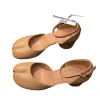 mode tabi ninja chaussures femmes bout fendu peu profond talon épais sandales simple mi talon mary janes chaussures femmes pompes