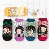 chaussettes courtes demon slayer kimetsu no yaiba, accessoires de cosplay anime, dessins animés kamado tanjirou kamado nezuko, chaussettes en coton hall
