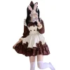 femme de chambre japonaise lolita élémentaire carnaval cosplay sexy mignon caf É costume tablier rose charmante robe manga exposition performance