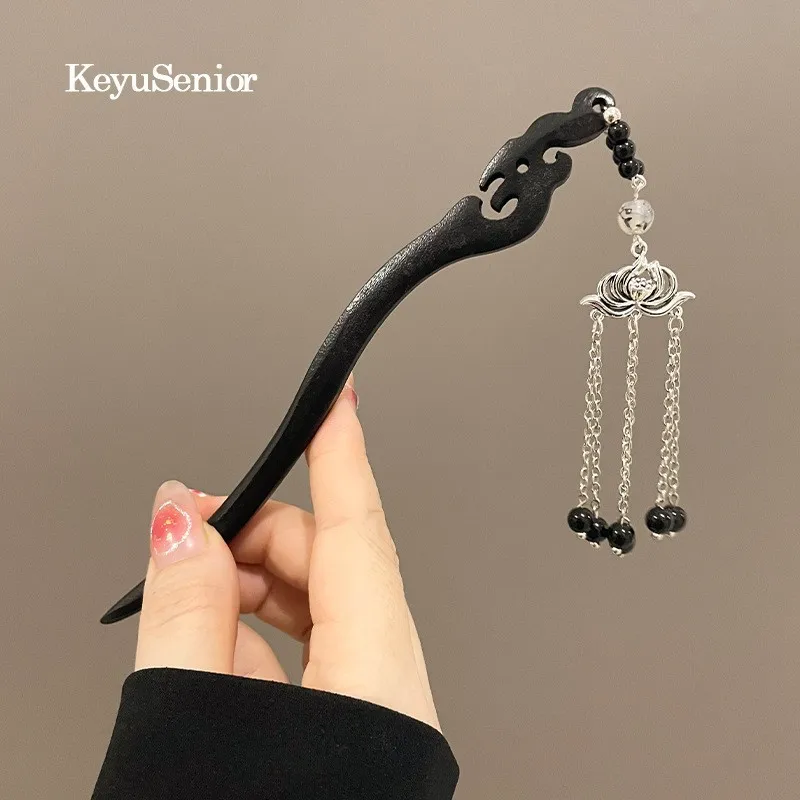 Épingle à cheveux florale de style chinois élégant, bâton de cheveux féerique, accessoire de bijoux de cheveux traditionnel pour femmes et filles, baguettes de cheveux Épingle à cheveux florale de style chinois élégant, bâton de cheveux féerique, accessoire de bijoux de cheveux traditionnel pour femmes et filles, baguettes de cheveux