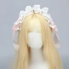 bandeau en dentelle lolita douce, nœud en ruban, bandeau à volants jk, accessoires pour cheveux, coiffure de cosplay de demoiselle d'honneur anime kawaii