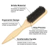 peigne de coiffure en bambou, brosse à cheveux en poils de sanglier pour femmes et hommes, peigne à barbe, brosse de nettoyage pour barbier, outils de salon de coiffure