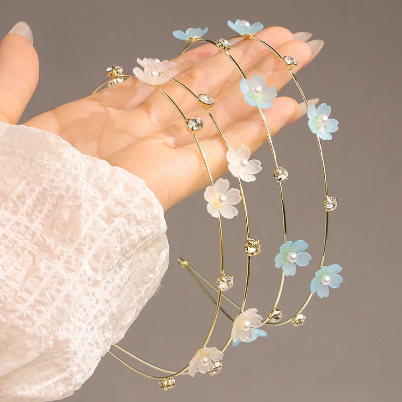 simple double couche en métal bandeaux élégant strass fleur bandeau mode femmes tête cerceau coiffure chapeaux accessoires simple double couche en métal bandeaux élégant strass fleur bandeau mode femmes tête cerceau coiffure chapeaux accessoires