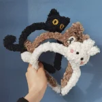 Cerceau de cheveux de chat en peluche pour filles, couvre-chef coréen, dessin animé, accessoires pour cheveux, ornements, nouvelle collection automne et hiver